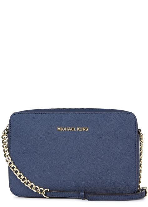 michael kors purses navy blue|Michael Kors blue crossbody purse.